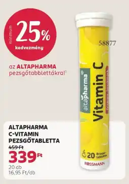 Rossmann Altapharma C-vitamin pezsgőtabletta ajánlat