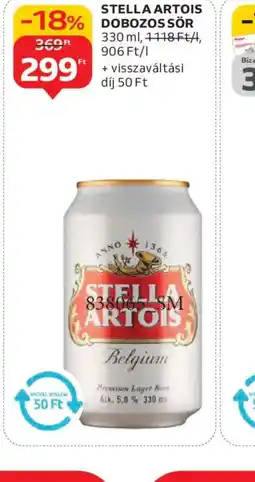 Auchan STELLA ARTOIS DOBOZOS SÖR ajánlat