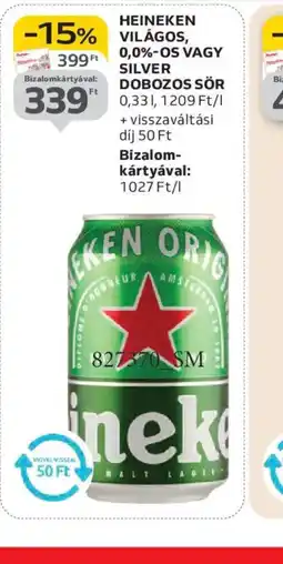 Auchan HEINEKEN VILÁGOS DOBOZOS SÖR ajánlat