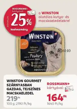 Rossmann Winston Gourmet szárnyasban gazdag, tejszínes macskaeledel ajánlat