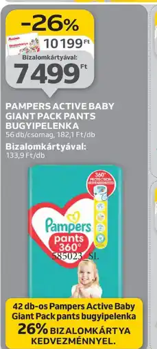 Auchan PAMPERS ACTIVE BABY BUGYIPELENKA ajánlat