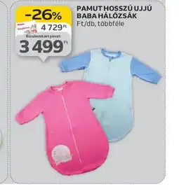 Auchan PAMUT HOSSZÚ UJJÚ BABA HÁLZSÁK ajánlat