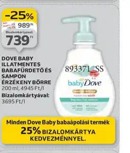 Auchan DOVE BABY ILLATMENTES BABAFÜRDETŐ ÉS SAMPON ajánlat