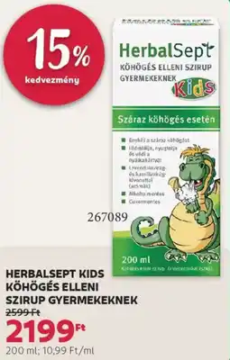 Rossmann Herbalsept Kids Köhögés elleni szirup gyermekeknek ajánlat