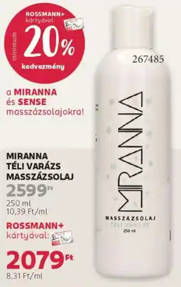 Rossmann Miranna Téli varázs masszázsolaj ajánlat