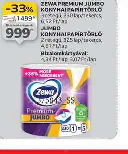 Auchan ZEWA PREMIUM JUMBO PAPÍRTÖRLŐ ajánlat