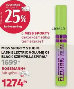 Rossmann Miss Sporty Studio lash electric volume 01 black szempillaspirál ajánlat