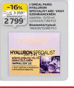 Auchan L'ORÉAL HYALURON SPECIALIST KRÉM ajánlat