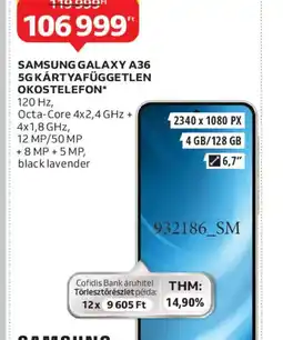 Auchan SAMSUNG GALAXY A36 5G OKOSTELEFON ajánlat
