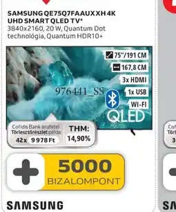 Auchan SAMSUNG QE75Q7FAUXXH 4K UHD SMART QLED TV ajánlat