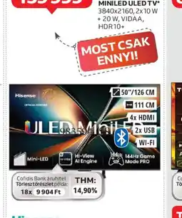 Auchan HISENSE 50U7Q 4K UHD SMART MINILED ULED TV ajánlat
