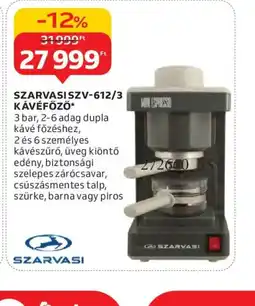 Auchan SZARVASI SZV-612/3 KÁVÉFŐZŐ ajánlat