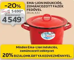 Auchan EMA-LION INDUKCIÓS, ZOMÁNCOZOTT FAZÉK FEDŐVEL ajánlat
