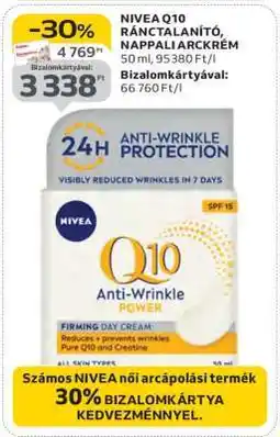 Auchan NIVEA Q10 RÁNCTALANÍTÓ NAPPALI ARCKRÉM ajánlat