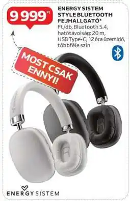 Auchan ENERGY SISTEM STYLE BLUETOOTH FEJHALLGATÓ ajánlat