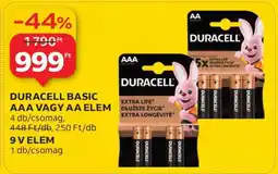 Auchan DURACELL BASIC AAA VAGY AA ELEM ajánlat