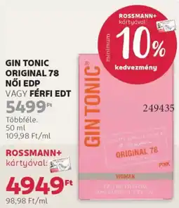 Rossmann Gin Tonic Original 78 női EDP, férfi EDT ajánlat