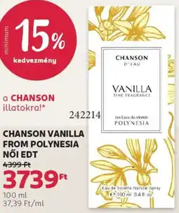 Rossmann Chanson Vanilla from Polynesia női EDT ajánlat
