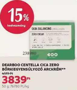 Rossmann Dearboo Centella Cica Zero bőrkiegyensúlyozó arckrém ajánlat