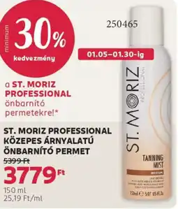 Rossmann St. Moriz Professional közepes árnyalatú önbarnító permet ajánlat