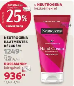 Rossmann Neutrogena illatmentes kézkrém ajánlat