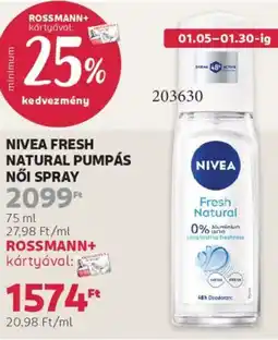Rossmann Nivea Fresh natural pumpás ajánlat