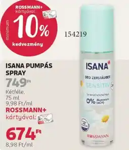 Rossmann Isana Pumpás spray ajánlat