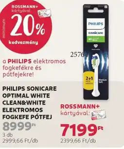 Rossmann Philips Sonicare Optimal White Elektromos fogkefe pótfej ajánlat