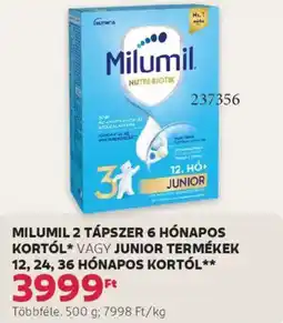 Rossmann Milumil 2 tápszer 6 hónapos kortól, junior termékek 12, 24, 36 hónapos kortól ajánlat