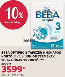 Rossmann Beba optipro 2 tápszer 6 hónapos kortól, junior termékek 12, 24 hónapos kortól ajánlat