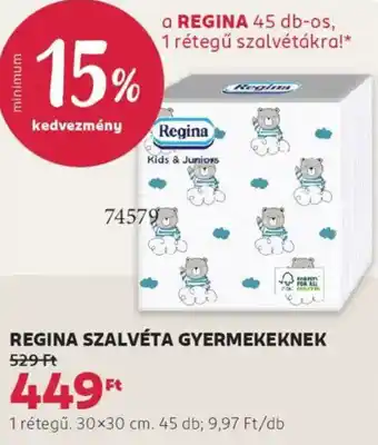 Rossmann Regina szalvéta gyermekeknek ajánlat