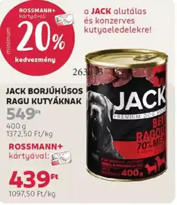 Rossmann Jack borjúhúsos ragu kutyáknak ajánlat