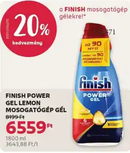 Rossmann Finish Power Gel Lemon mosogatógép gél ajánlat