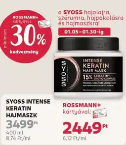 Rossmann Syoss intense keratin hajmaszk ajánlat