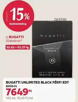Rossmann Bugatti Unlimited Black férfi EDT ajánlat