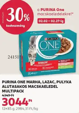 Rossmann Purina One marha, lazac, pulyka alutasakos macskaeledel multipack ajánlat