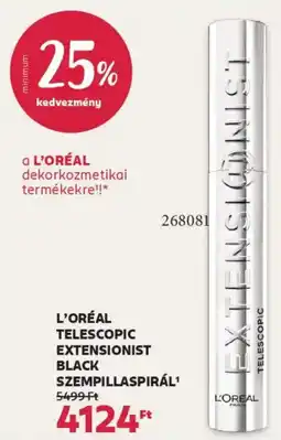 Rossmann L'Oréal Telescopic Extensionist black szempillaspirál ajánlat