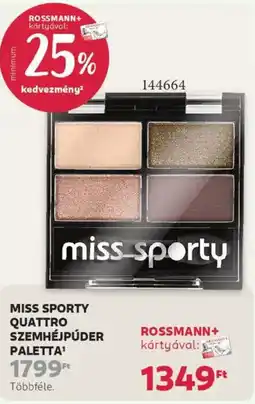 Rossmann Miss Sporty quattro szemhéjpúder paletta ajánlat