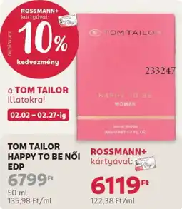 Rossmann Tom Tailor Happy to Be női EDP ajánlat