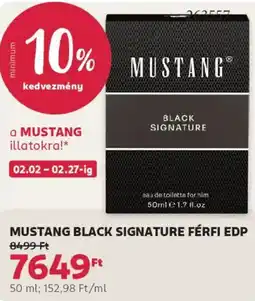 Rossmann Mustang Black Signature férfi EDP ajánlat