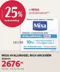 Rossmann Mixa Hyalurogel Rich arckrém ajánlat