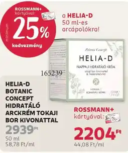 Rossmann Helia-D Botanic Concept Hidratáló arckrém tokaji bor kivonattal ajánlat