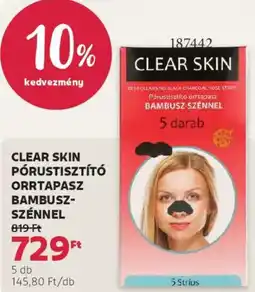 Rossmann Clear Skin Pórustisztító orrtapasz bambusz szénnel ajánlat