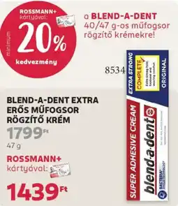 Rossmann Blend-A-Dent Extra erős műfogsor rögzítő krém ajánlat