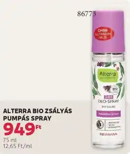 Rossmann Alterra Bio Zsályás pumpás spray ajánlat