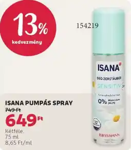 Rossmann Isana pumpás spray ajánlat