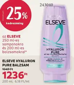Rossmann Elseve Hyaluron Pure balzsam ajánlat