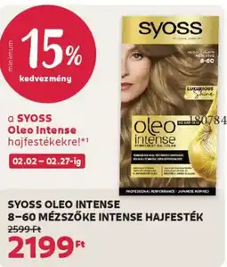 Rossmann Syoss Oleo Intense 8-60 mézszőke intense hajfesték ajánlat
