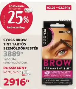 Rossmann Syoss Brow Tint Tartós szemöldökfesték ajánlat