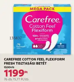 Rossmann Carefree Cotton Feel Flexiform fresh tisztasági betét ajánlat